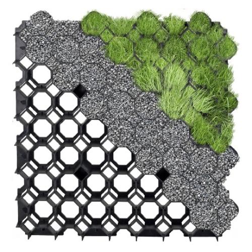 Gyeprács 50×50 cm | Fekete | PP