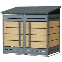 Kukatároló | Zárható | Acél | 2 kukához